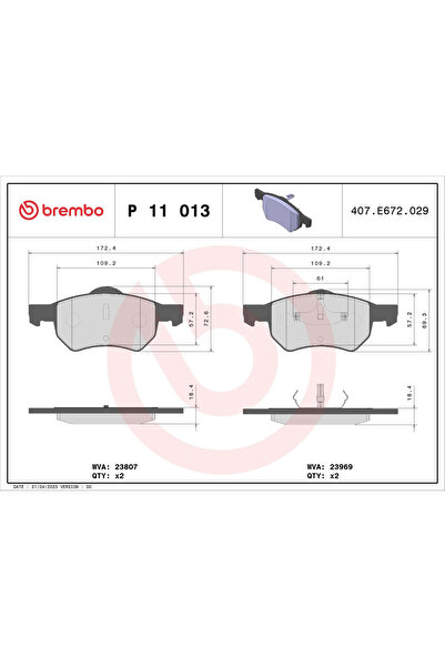 Brembo Set Placute Frana Frana Disc Chrysler Ram Van Van/Voyager / Grand Voyager
