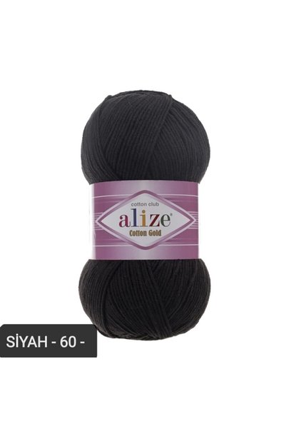 Alize Cotton Gold Amgurumi Ipi 100 Gr El Örgü Ipi Renk -siyah-60- Pamuk+akrilik Örgü Ipi Punch Ipi
