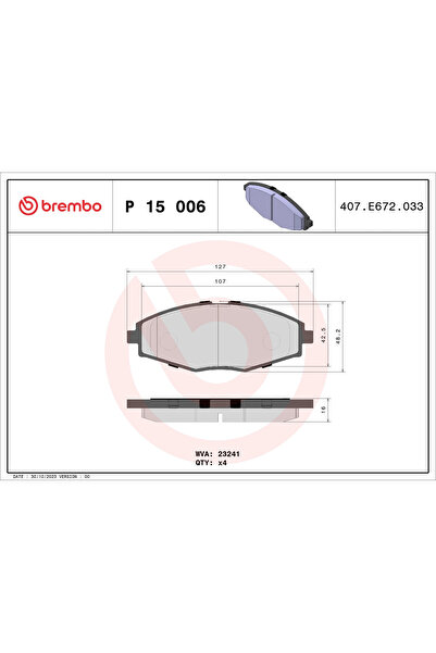 Brembo Set Placute Frana Frana Disc Baojun (Sgmw) 330/Lechi Changan Benni