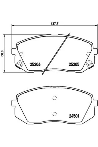 Brembo Set Placute Frana Frana Disc Hyundai Sonata 5/Sonata 6/I40 1 Hyundai (...