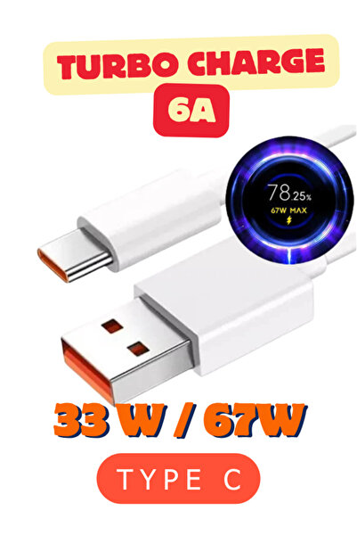 Fodos Xiaomi Uyumlu Şarj Kablosu 6a Type C Turbo Charge Redmi Note 13 / 13T /...