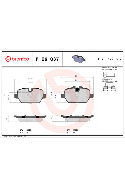 Brembo Set Placute Frana Frana Disc Bmw 1/3 Bmw (Brilliance) 3 Series