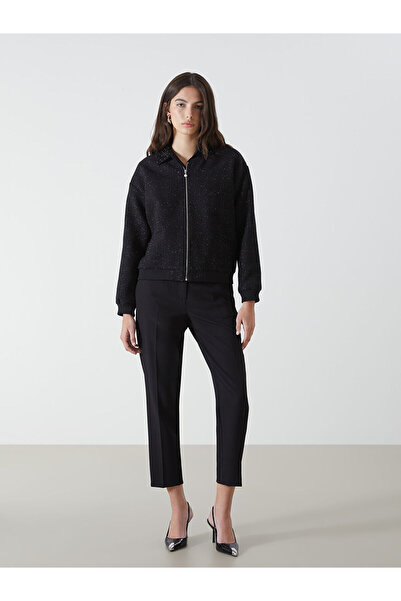 LC Waikiki Lcwaikiki Classic College Collar Shiny Look Women's Tweed Jacket