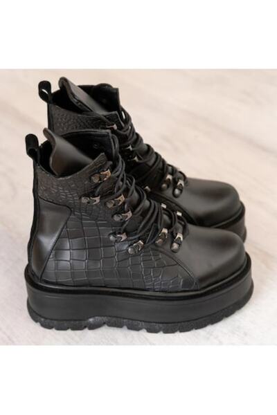 exclusives.ro Γυναικείες μπότες - Gio - φυσικό Δερμάτινο με κροκό τύπωμα - ψη...