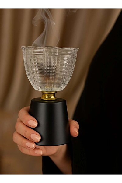 ALQANNAS مبخرة انيقه كرستال علئ قاعده اسود