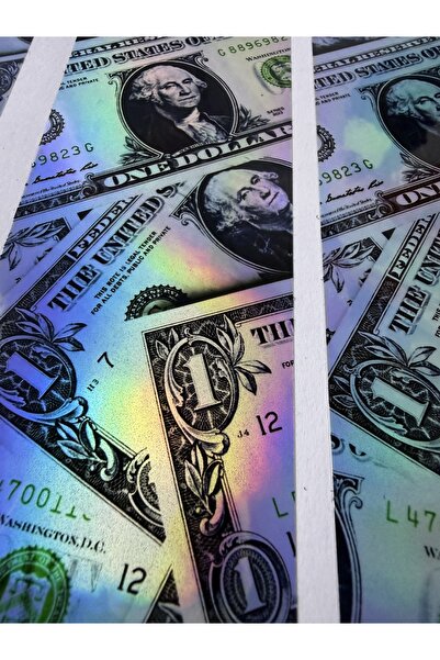 ca kay bu Hologram Dolar Desenli Bisiklet Kaplama Sticker – 27x6.5 cm Suya Da...