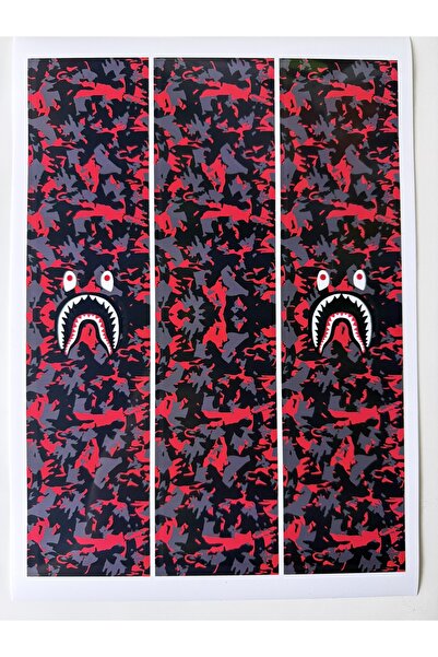 ca kay bu Bape Kamuflaj Bisiklet Sticker – 27x6.5 cm Suya Dayanıklı Görsel Ka...