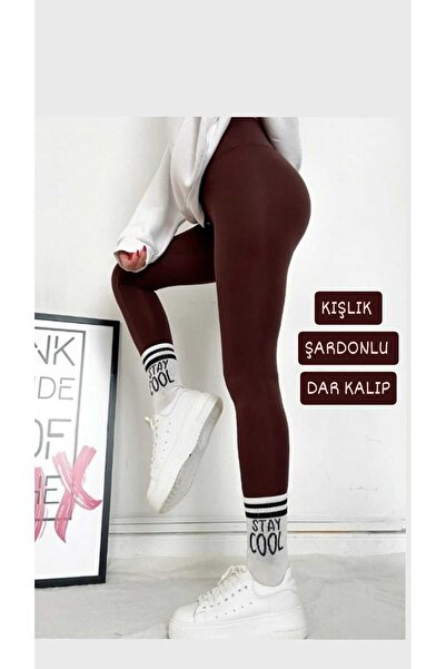 TuZeGiyim Şardonlu Dalgıç Kumaş OyssDarPaçaDar Kalıp Kışlık Tayt. Renk : Acı ...