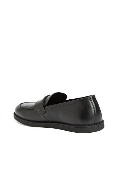 Dıvarese Siyah Erkek Deri Loafer