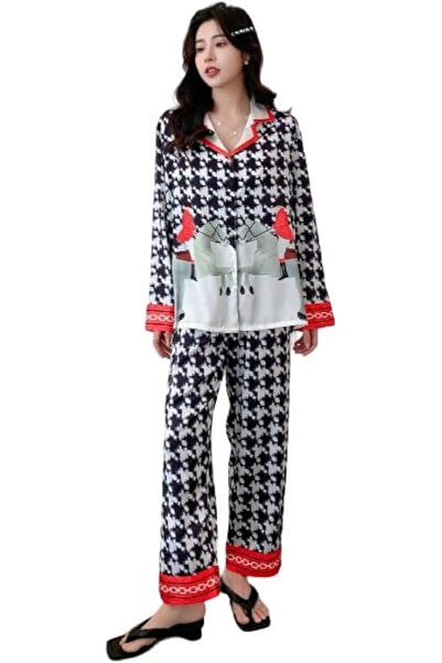 Margoun Women's Silk Like Pajamas Set Night Suit Winter Spring Summer MG15
