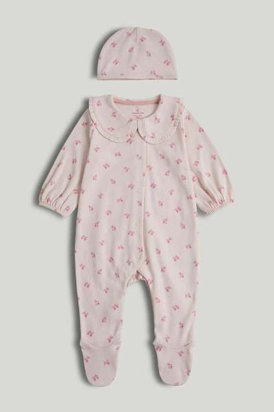 MOTHERCARE Floral All-in-One and Hat Outfit