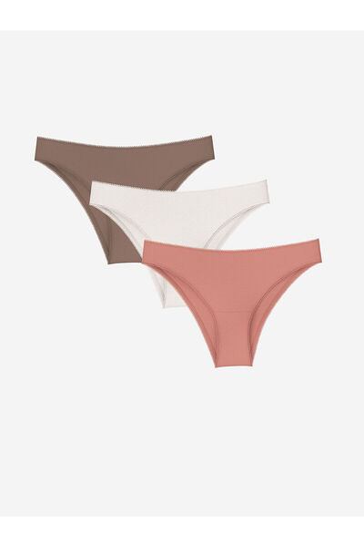 LC Waikiki LCW DREAM Ροζ ίσιο βραζιλιάνικο εσώρουχο 3 Πακέτο