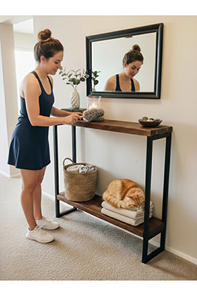 Modüler Ekipman %100 Masif Ladin Ağacı Modern Konsol Dresuvar | Endüstriyel M...