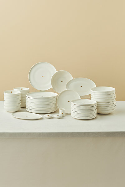 Karaca Stream Bone Merope 53 Parça 12 Kişilik Logolu Özel Seri Yemek Takımı