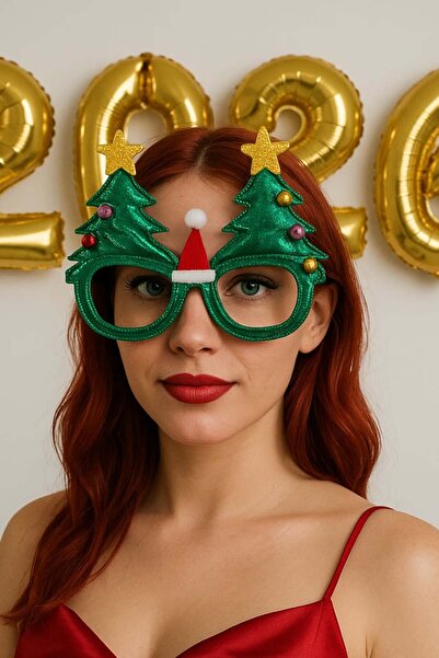 TAKIŞTIR Χριστουγεννιάτικα γυαλιά με θέμα τα Χριστούγεννα με φιγούρες χριστουγεννιάτικων δέντρων σε διάφορα χρώματα