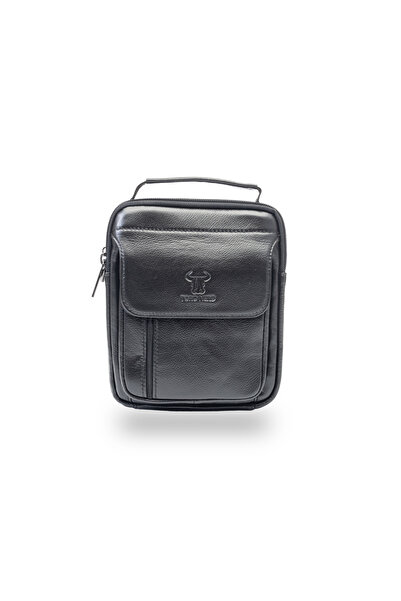 TORO NERO Men's bag made of black genuine leather Verdes