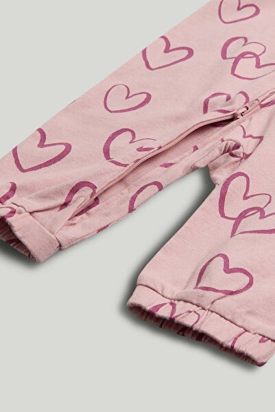 MOTHERCARE Pink Hearts Zip-Up All-in-One