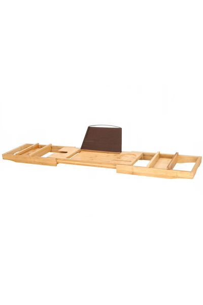 SERSIMO 1024 bamboo bathtub shelf with tray, extendable, 75-110x23cm