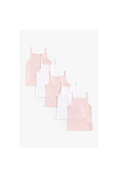 MOTHERCARE Pink and White Cami Vests - 5 Pack