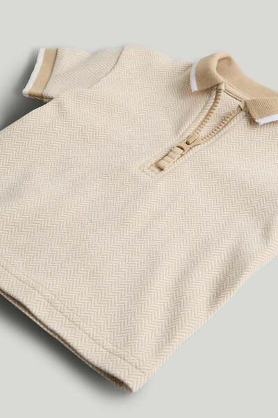 MOTHERCARE Stone Jacquard Polo Shirt