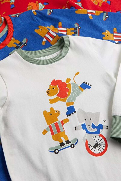 MOTHERCARE 3 Pack Animal Skater Pyjamas