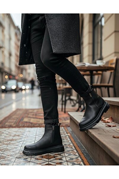 Lavish Gold Ba0777 Black Double Zipper Men's Half Ankle Boots