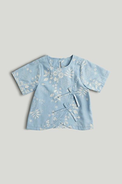 MOTHERCARE Floral Denim Wrap Blouse