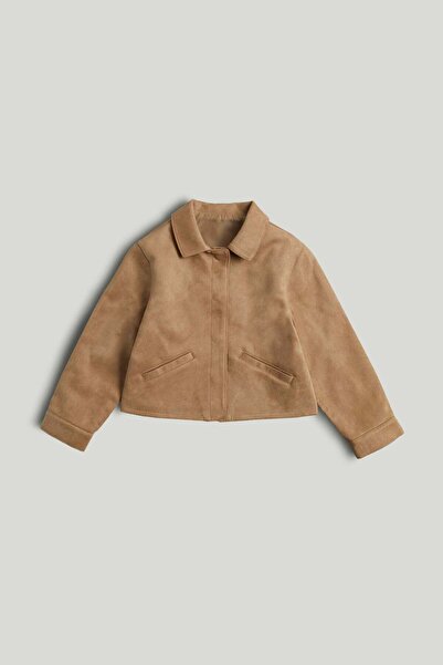 MOTHERCARE سترة من جلد الغزال الصناعي باللون البني