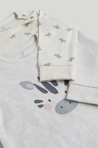 MOTHERCARE 2 Pack Zebra Baby Pyjamas