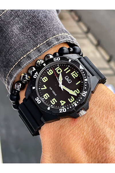 Q&Q SİLİKON KORDON ERKEK KOL SAATİ SU GEÇİRMEZ 2 YIL GARANTİLİ BİLEKLİK HEDİYELİ