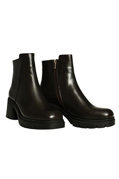 Platin حذاء بكعب نسائي من الجلد البني