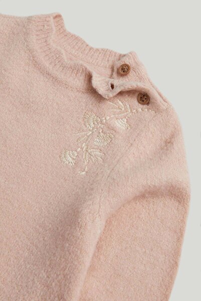 MOTHERCARE فستان محبوك مطرز باللون الوردي