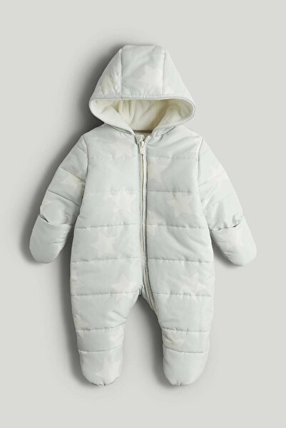 MOTHERCARE Grey Star Quilted Snowsuit