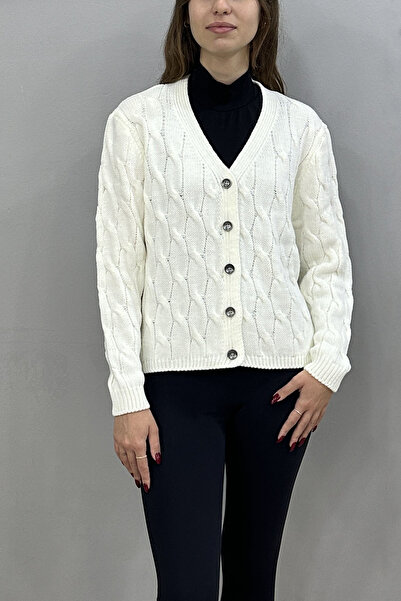 Tam Moda Women's Hair Knitting Pattern Knitwear Cardigan