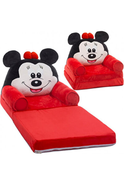 OEM Fotoliu extensibil din pluș - Minnie Mouse - Roșu - FPE-06