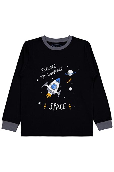 Civil Boys Uzay Kamuflaj Emp. Space Baskılı 6-9 Yaş Pijama Takımı - Gri 7-8 Yaş