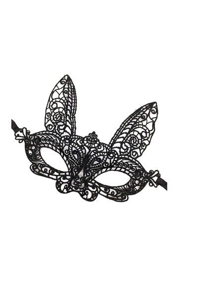 Skygo Siyah Renk Dantel Kesim Dantel İşlemeli Balo Parti Maskesi 7 No