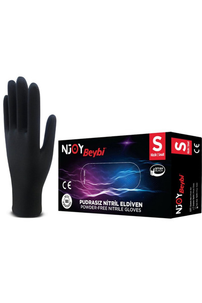 Beybi Njoy Siyah Nitril Pudrasız Eldiven S Beden * 20 Paket