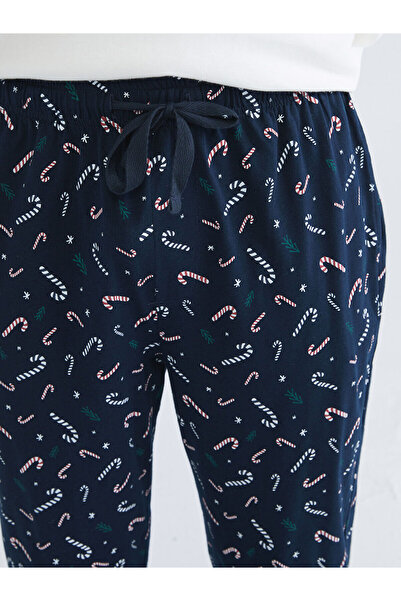 LC Waikiki Özmarka Yeni Sezon Standart Kalıp Yılbaşı Temalı Erkek Pijama Alt