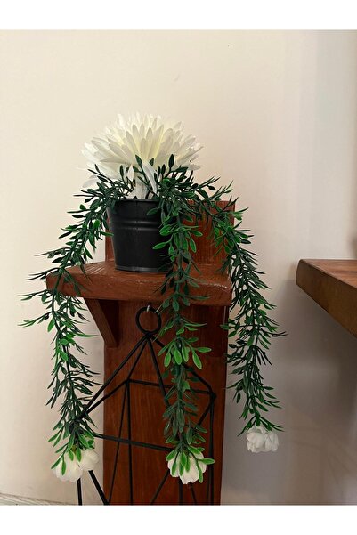 LABURN Yapay Çiçek Sarkıt Yalı Saksı Içerisinde Huajıa Sarkan Bitkisi Güllü