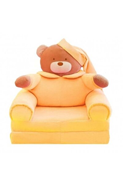 OEM Fotoliu extensibil din pluș - Ursuleț Somnoros - 80 cm - Galben