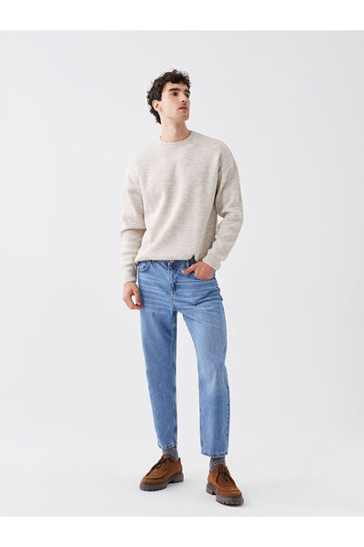 LC Waikiki Ανδρικό πλεκτό πουλόβερ με μακρυμάνικο λαιμόκοψη