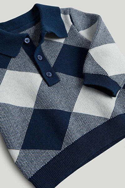 MOTHERCARE Navy Trousers and Knitted Polo Outfit