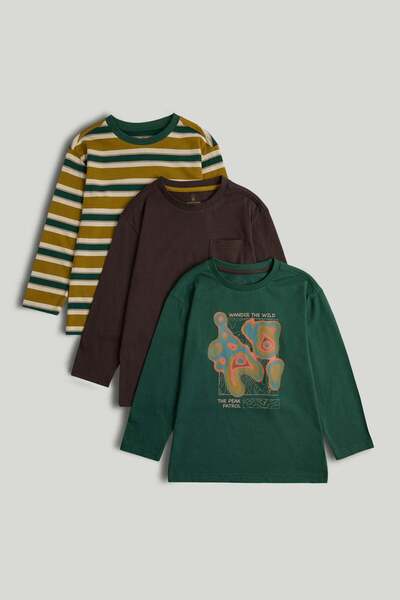 MOTHERCARE 3 Pack Wanderer Long-Sleeved T-Shirts