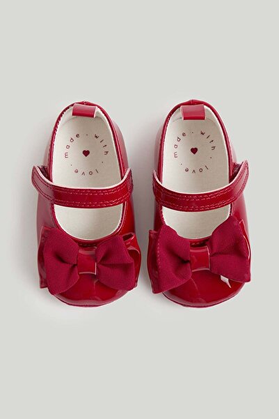 MOTHERCARE Red Bow Pram Shoes