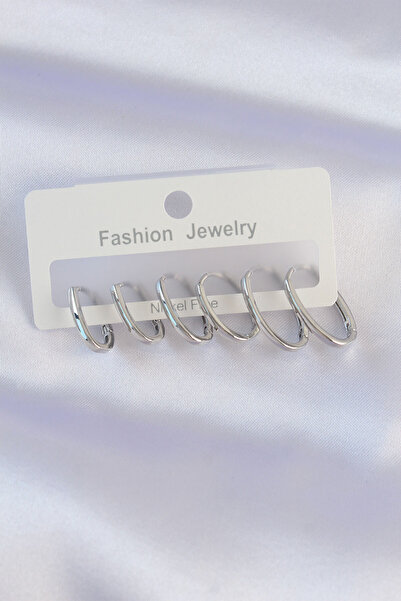 Skygo Brass Silver Color Fine Oval Earring Set - Tj-Bkp8989