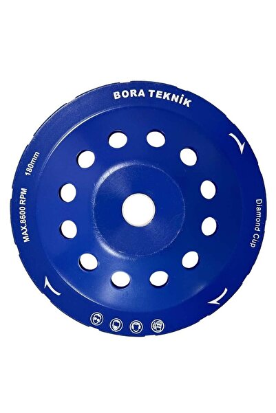 Universal Bora Teknik Çift Sıra Elmas Çanak - Beton Taş Yüzey Silme Temizleme Diski 180 mm