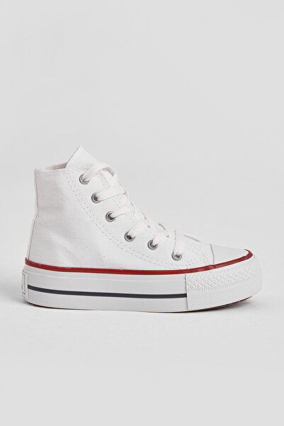 Tonny Black Παιδικά Unisex Λευκά Αθλητικά Παπούτσια με Χοντρή Σόλα με Κορδόνι...