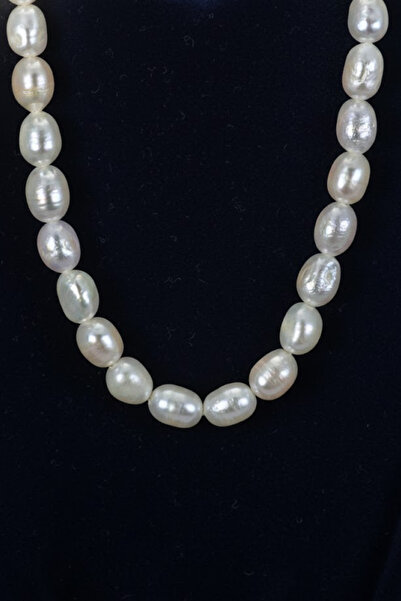 OSMANLI GÜMÜŞ Справжня нитка перлів - 9 мм натуральні білі обертові прісновод...