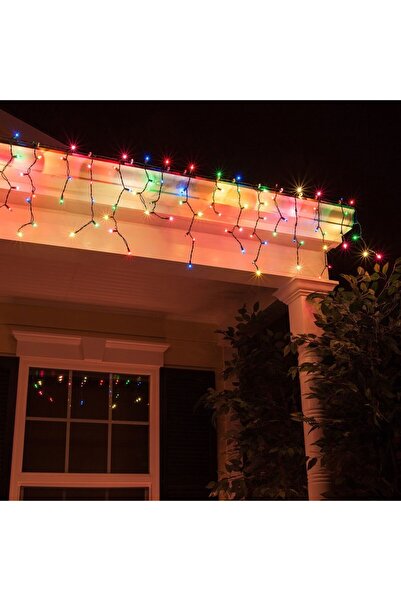 Crocodileskids Instalatie Craciun, 5 m, 143 Led-uri, Franjuri, Multicolor, Fl...